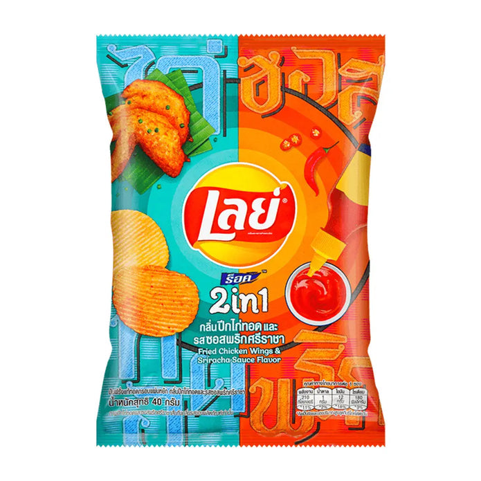 LAY'S THAILAND Fried Chicken Wings & Sriracha Sauce Flavor Chips 1.40 oz 泰國樂事 是拉差炸雞翅味