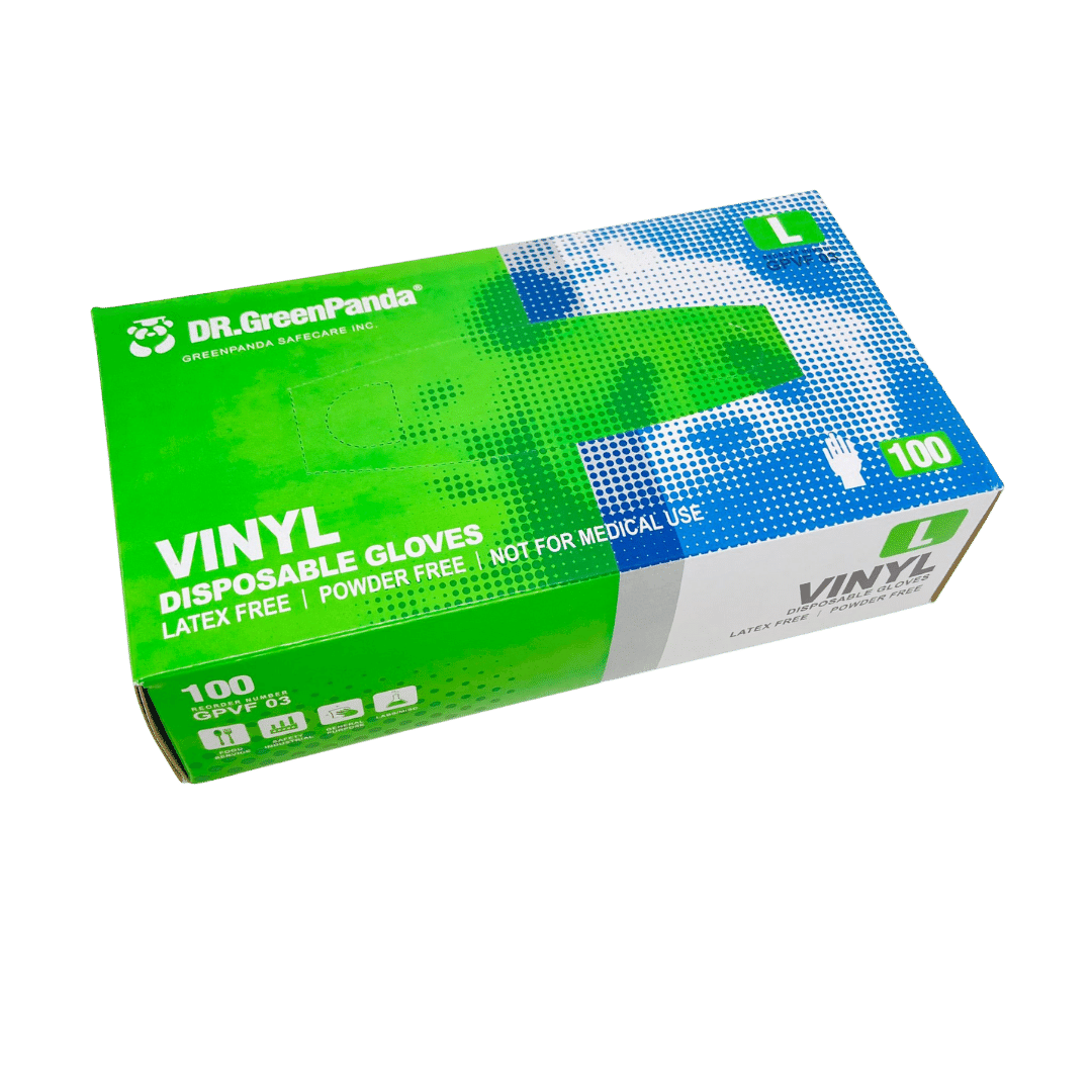 即棄膠手套 - 透明 (L碼) 100隻 Dr. Green Panda Vinyl Disposable Gloves 100pcs (Latex & Powder Free) Size L (Clear) #3626